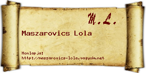 Maszarovics Lola névjegykártya